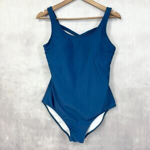 One‎ Piece Swimsuit Womens Size Large Modest Minimalist Classic Resort Beach